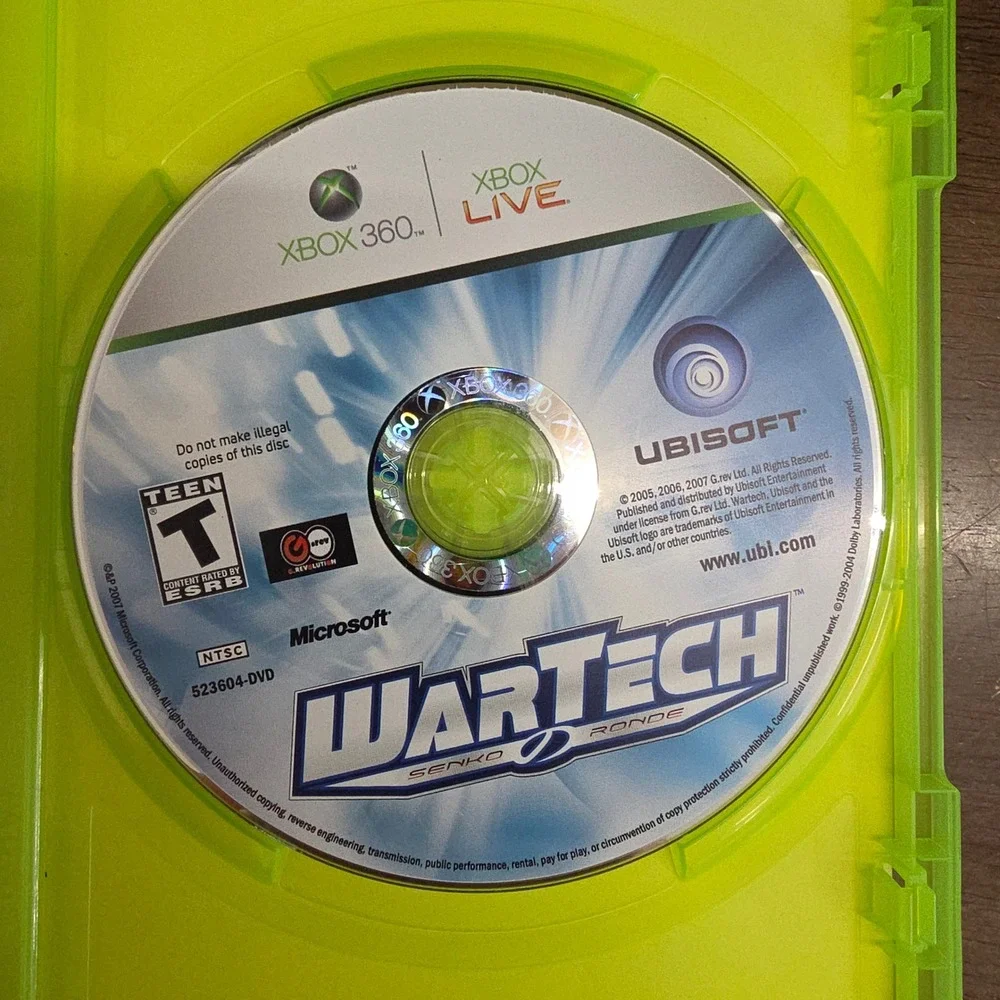 WarTech Senko no Ronde Xbox 360 Video Game‎ Mecha Combat CIB